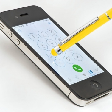 Лого трейд бизнес-подарки фото: Ручка шариковая с сенсорным стилусом "Новый Орлеан" цвет желтый