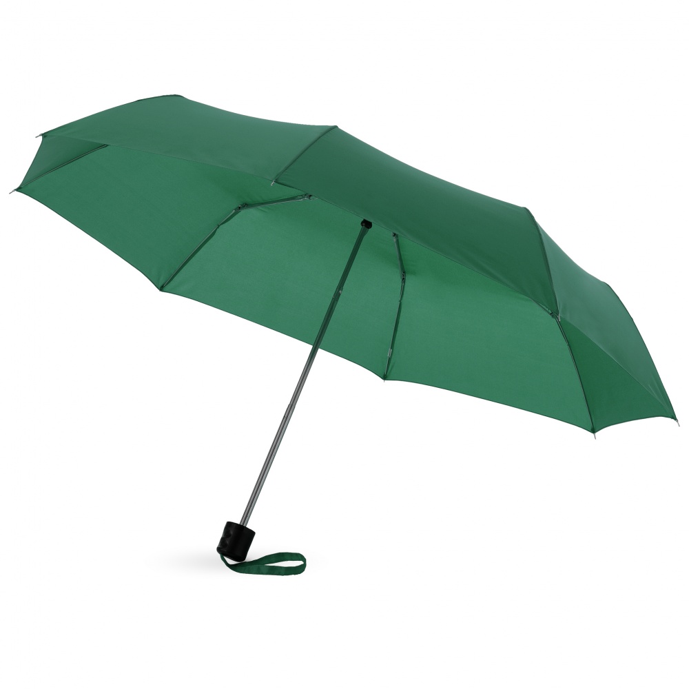 Логотрейд бизнес-подарки картинка: Зонт Ida трехсекционный 21,5", зеленый