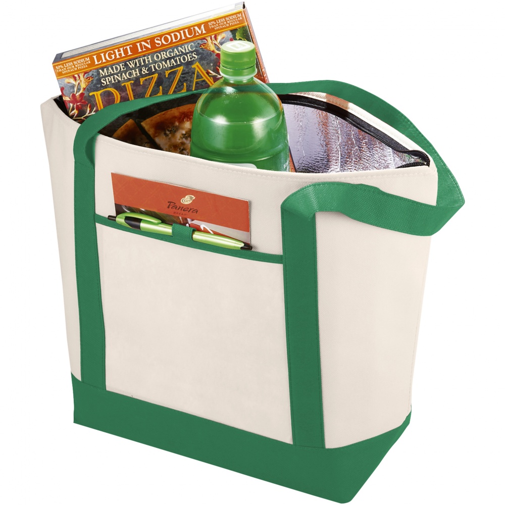 Логотрейд pекламные cувениры картинка: Нетканая сумка-холодильник Lighthouse, зелёная