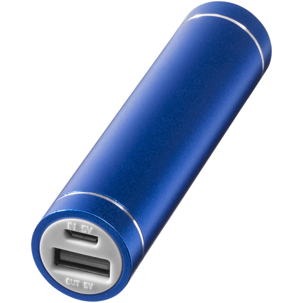 Логотрейд pекламные cувениры картинка: Алюминиевое зарядное устройство Bolt 2200 мА/ч, синий