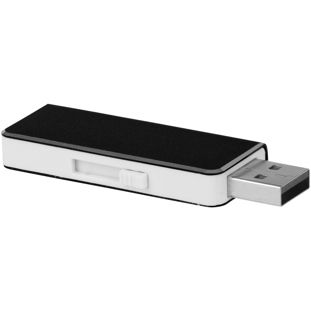 Лого трейд бизнес-подарки фото: USB Glide 8GB, бело-черный