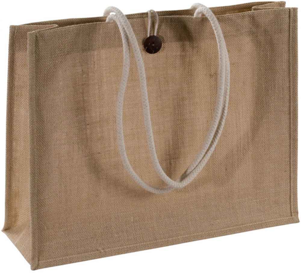 Логотрейд pекламные подарки картинка: Джутовая сумка, коричневая.