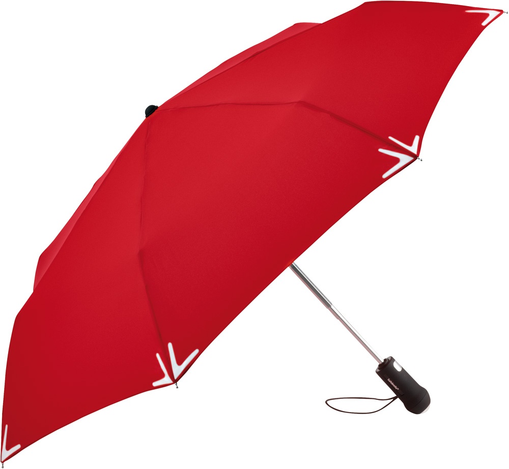 Логотрейд бизнес-подарки картинка: Helkuräärisega AOC Safebrella® LED minivihmavari 5471, punane