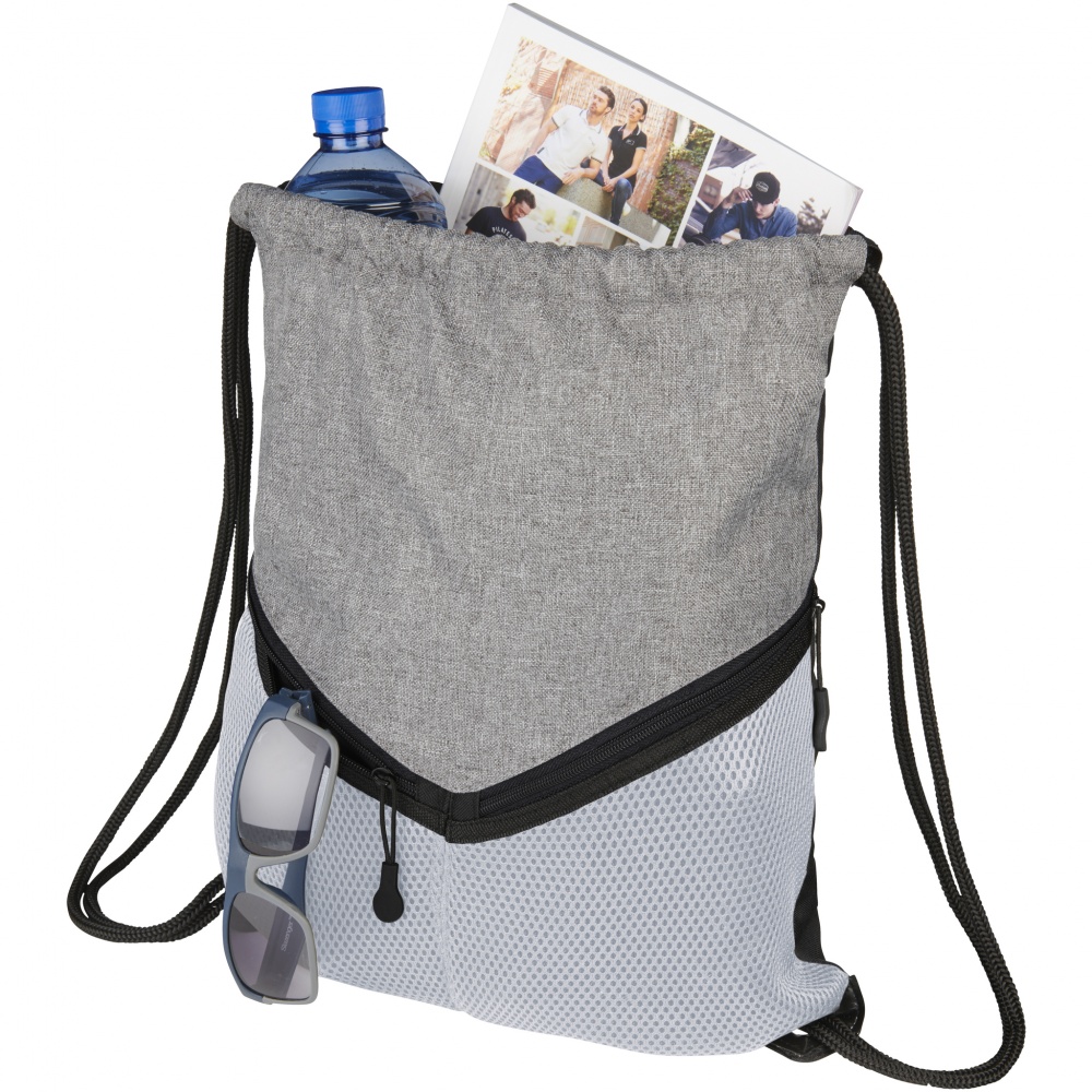 Логотрейд pекламные подарки картинка: Voyager drawstring backpack, белый