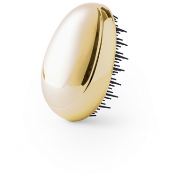 Лого трейд бизнес-подарки фото: Firmakingitus: Anti-tangle hairbrush, kuldne
