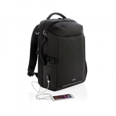 Лого трейд pекламные подарки фото: Рюкзак Swiss Peak XXL Weekend с RFID защитой и разъемом USB, чёрный