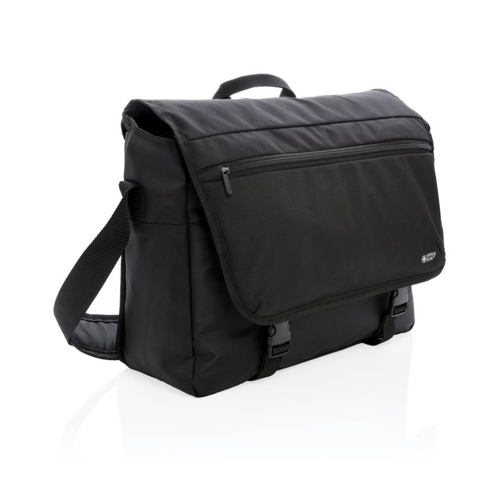 Логотрейд pекламные cувениры картинка: Reklaamkingitus: Swiss Peak RFID 15" laptop messenger bag PVC free, black