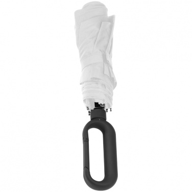 Логотрейд pекламные cувениры картинка: Автоматический карманный зонтик с ручкой-карабином, белый