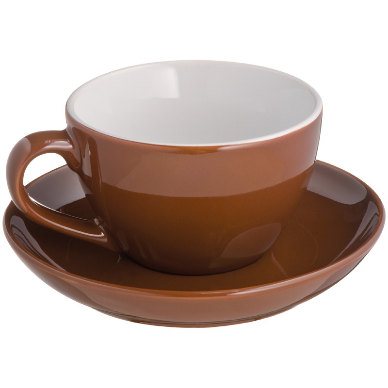 Лого трейд pекламные продукты фото: Чашка с блюдцем ST. MORITZ, коричневый