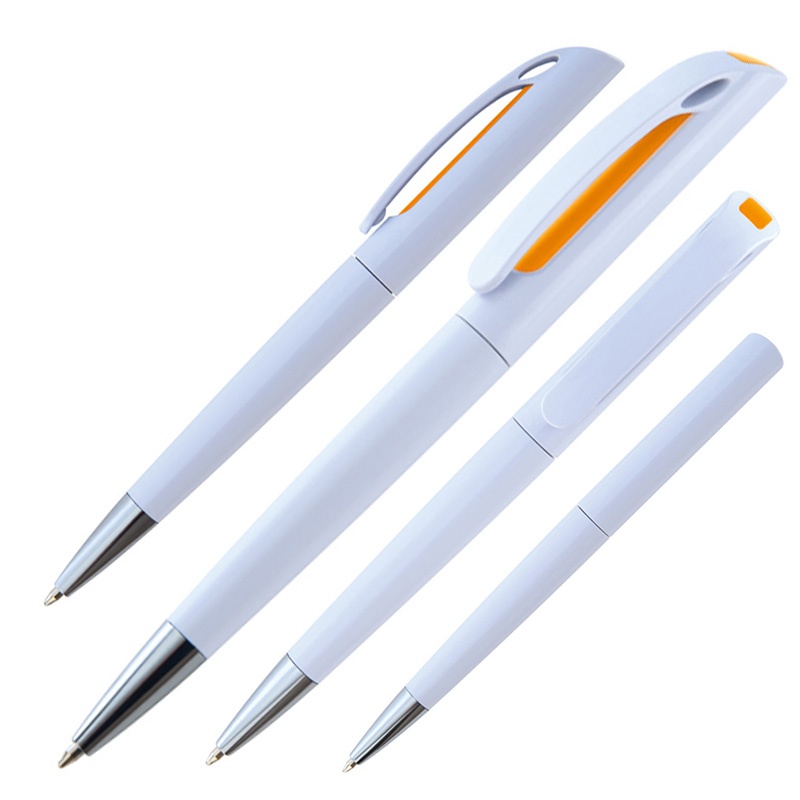 Лого трейд бизнес-подарки фото: Пластмассовая ручка Justany, oранжевый