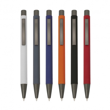 Логотрейд бизнес-подарки картинка: Металлическая ручка с резиновой оболочкой, черный