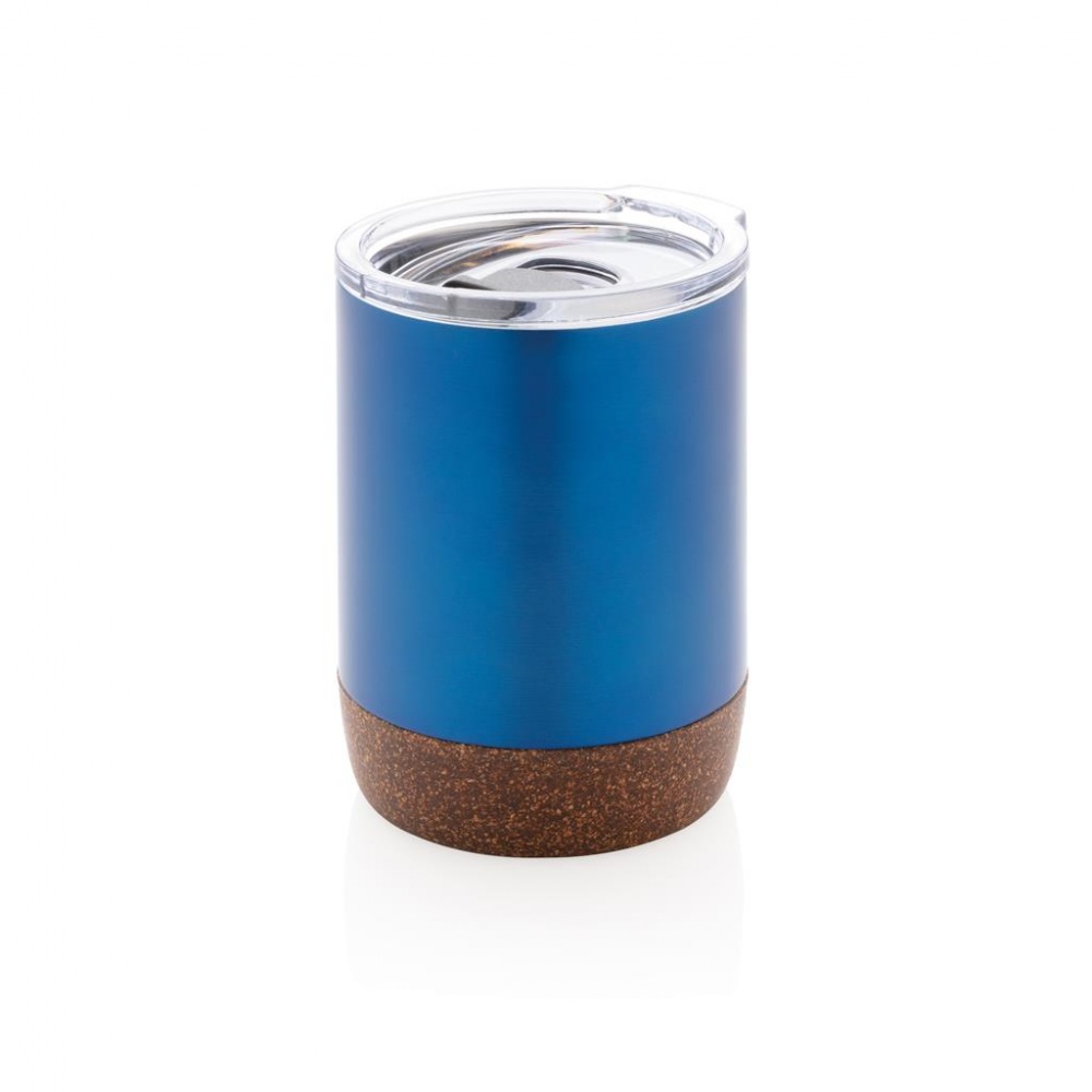 Логотрейд pекламные подарки картинка: Вакуумная термокружка Cork для кофе, 180 мл, синий