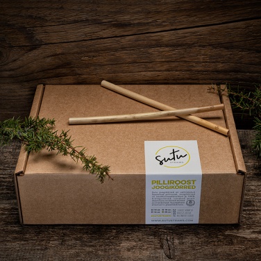 Лого трейд бизнес-подарки фото: Соломинки для питья из тростника, мини-упаковка с кисточкой