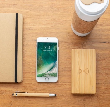 Логотрейд pекламные cувениры картинка: Firmakingitus: Bamboo 4.000 mAh wireless 5W Powerbank, brown