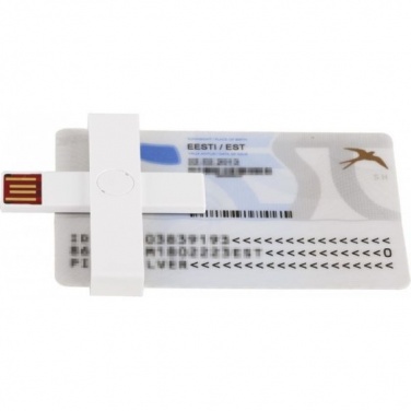 Логотрейд pекламные подарки картинка: ID ID-kaardi lugeja, USB, blisterpakendis, valge