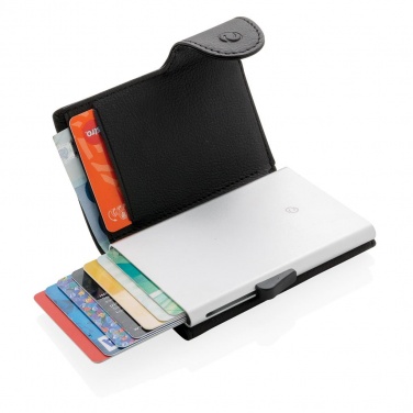 Логотрейд pекламные подарки картинка: Küberturvaline RFID kaarditasku, must, personaalse nime ja pakendiga