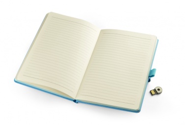 Лого трейд бизнес-подарки фото: ноутбук A5 Mind с USB-накопителем, голубой