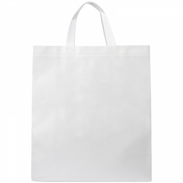 Логотрейд бизнес-подарки картинка: Ламинированная нетканая сумка - большая, белый