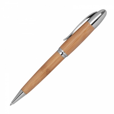Логотрейд pекламные продукты картинка: Ручка из металла и бамбука, бежевый