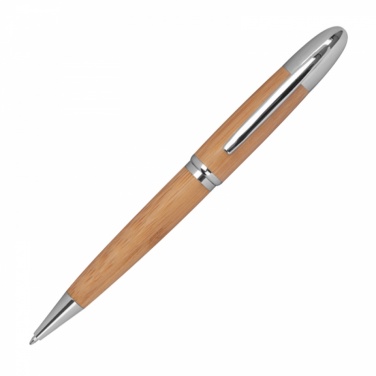 Логотрейд pекламные cувениры картинка: Ручка из металла и бамбука, бежевый