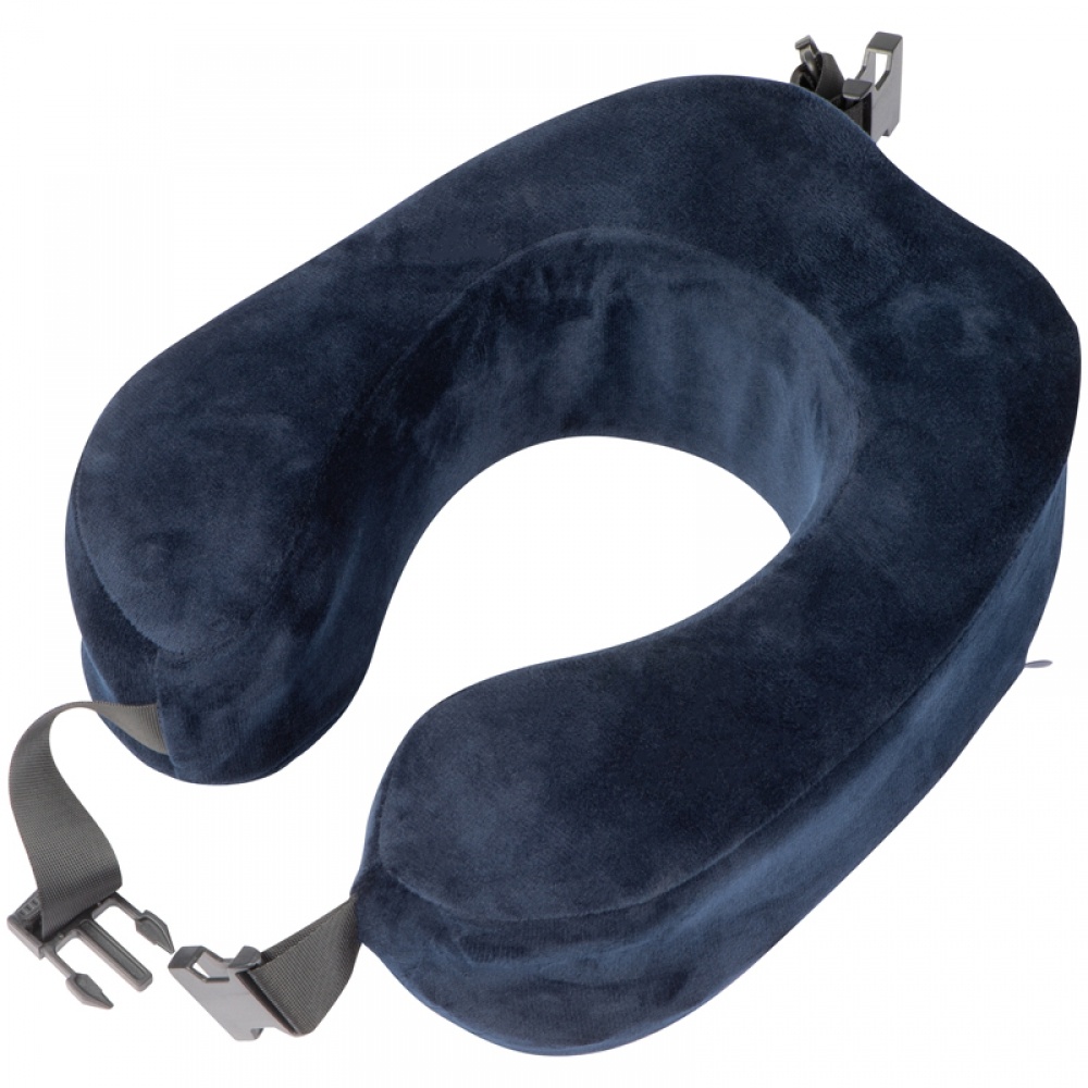 Лого трейд pекламные cувениры фото: Плюшевая дорожная подушка, синий