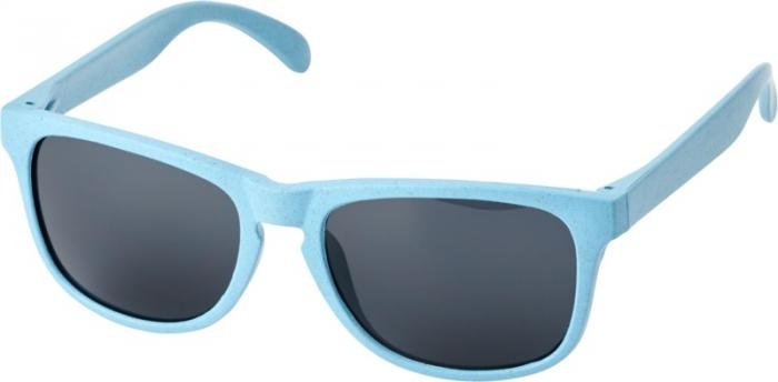 Лого трейд бизнес-подарки фото: Солнцезащитные из пшеничной соломы очки Rongo, cветло-синий