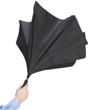 Логотрейд бизнес-подарки картинка: Зонт двусторонний 23 ", черный