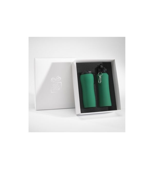 Логотрейд бизнес-подарки картинка: Komplekt: joogipudel ja termokruus Colorissimo, roheline