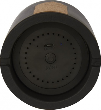 Лого трейд бизнес-подарки фото: Портативная колонка Bluetooth® Roca из известняка / пробки, черная