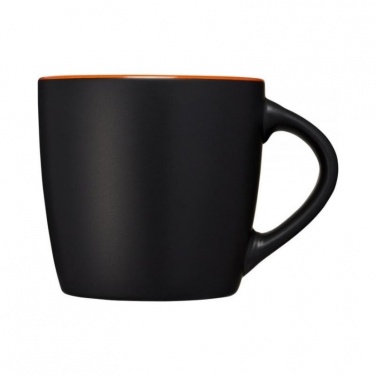 Лого трейд pекламные подарки фото: Керамическая чашка Riviera, черный/oранжевый