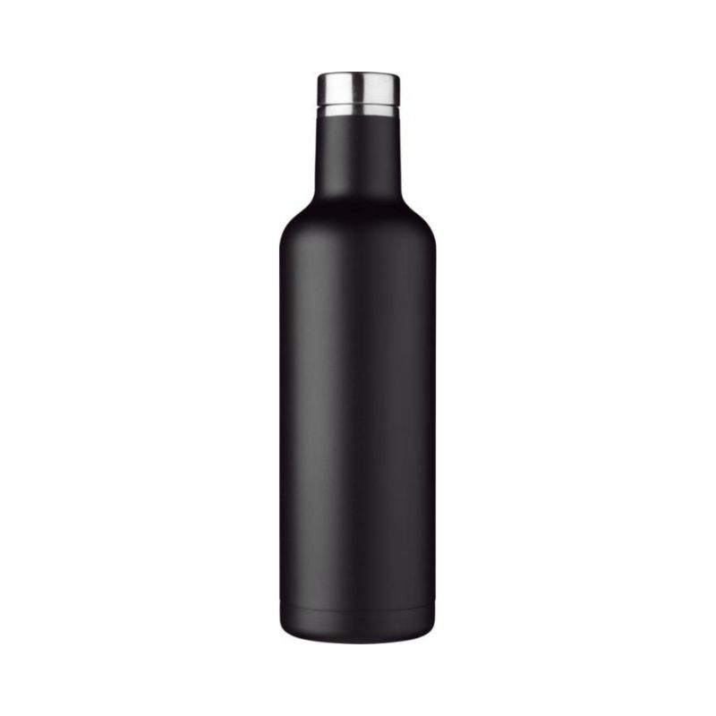 Логотрейд pекламные продукты картинка: Pinto медная вакуумная изолированная бутылка, черный