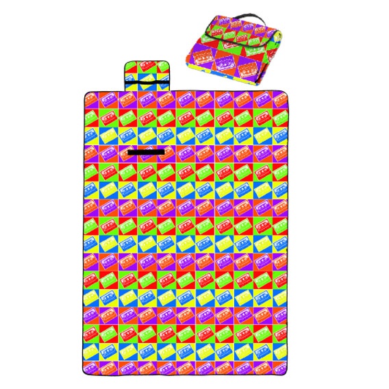 Лого трейд бизнес-подарки фото: Одеяло для пикника с сублимационным принтом 145 x 160, разноцветное
