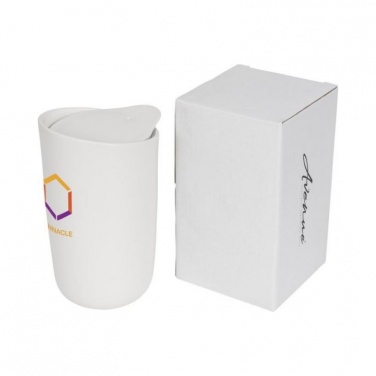 Лого трейд pекламные продукты фото: Керамический стакан Mysa с двойными стенками объемом 410 мл, белый