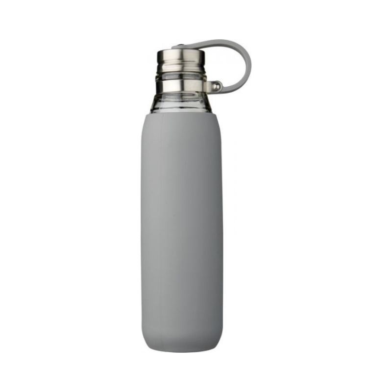 Логотрейд pекламные продукты картинка: Стеклянная спортивная бутылка Oasis объемом 650 мл, cерый