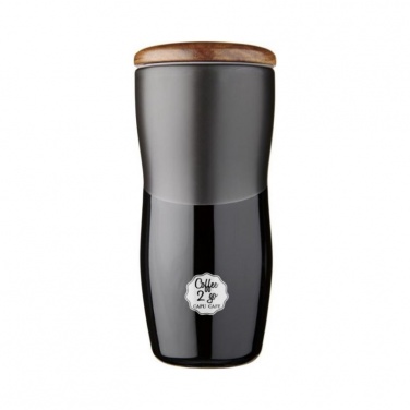 Лого трейд pекламные продукты фото: Двустенная керамическая термокружка Reno объемом 370 мл, черный