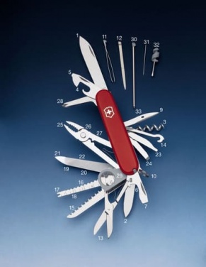 Логотрейд pекламные продукты картинка: Kарманный нож SwissChamp красный