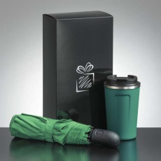 Подарочный набор: термокружка и автоматический зонт, зелёный