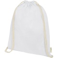 Orissa 100 g/m² organic cotton drawstring bag 5L, Белый