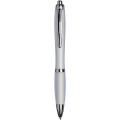 Curvy ballpoint pen with frosted barrel and grip, Белый