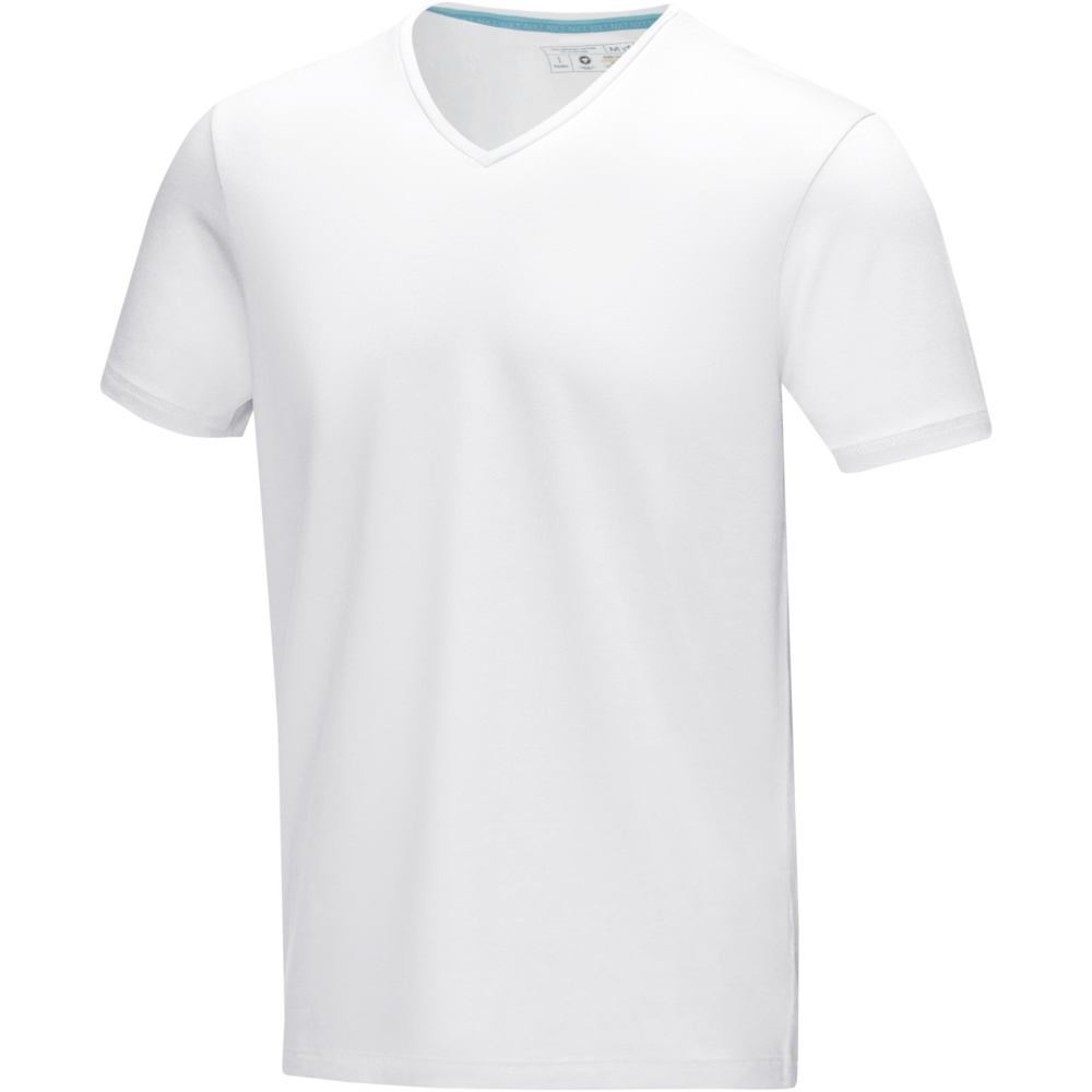 Логотрейд pекламные cувениры картинка: Kawartha short sleeve men's organic V-neck t-shirt