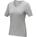 Kawartha short sleeve women's organic V-neck t-shirt, Серый меланж