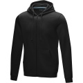 Ruby men’s organic recycled full zip hoodie, Сплошной черный