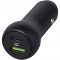 Pilot Автомобильное зарядное устройство с двумя разъемами USB-C/USB-а 55Вт, Сплошной черный