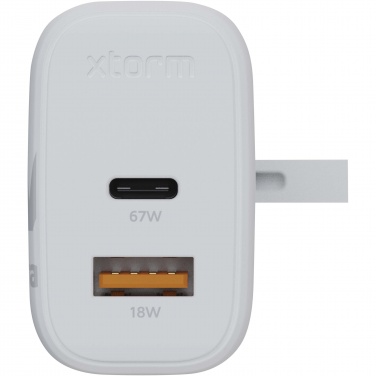 Логотрейд pекламные продукты картинка: Xtorm XEC067G GaN² Ultra сетевое зарядное устройство мощностью 67 Вт, вилка стандарта Великобритании