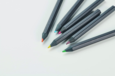 Лого трейд pекламные cувениры фото: 6 black colouring pencils