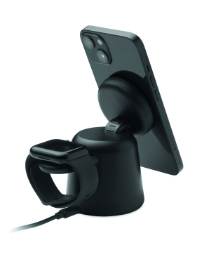 Логотрейд бизнес-подарки картинка: 3 in 1 wireless charger 15W