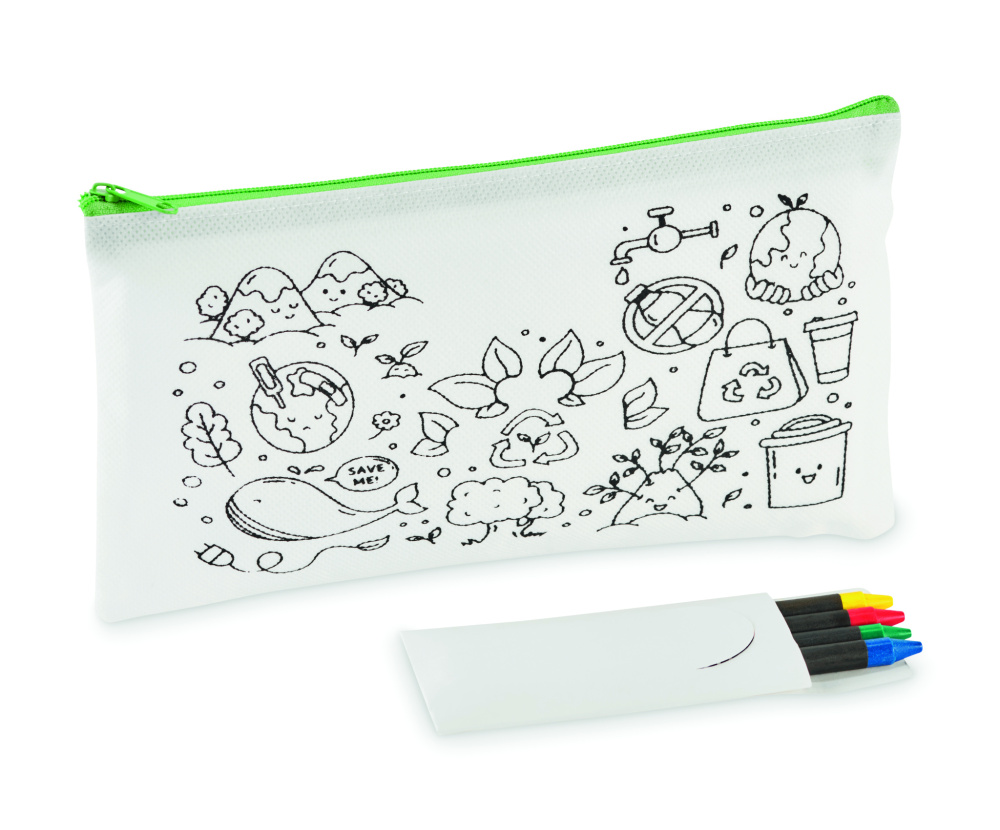 Логотрейд pекламные продукты картинка: Pencil case with 4 crayons