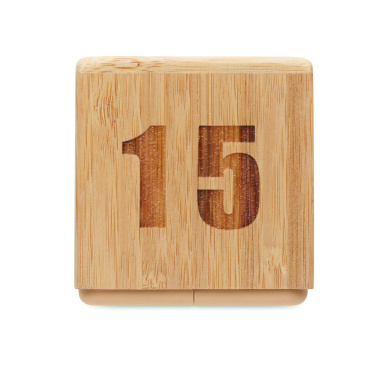 Лого трейд pекламные cувениры фото: Bamboo twist snooze timer