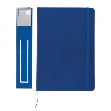 : A5 anteckningsbok & LED bokmärke, blå