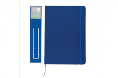 : A5 anteckningsbok & LED bokmärke, blå